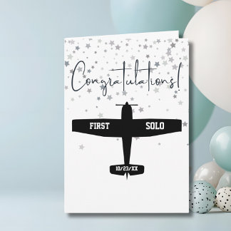 Student Pilot First Solo Aeroplane Congratulations Card