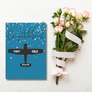 Student Pilot First Solo Aeroplane Congratulations Card