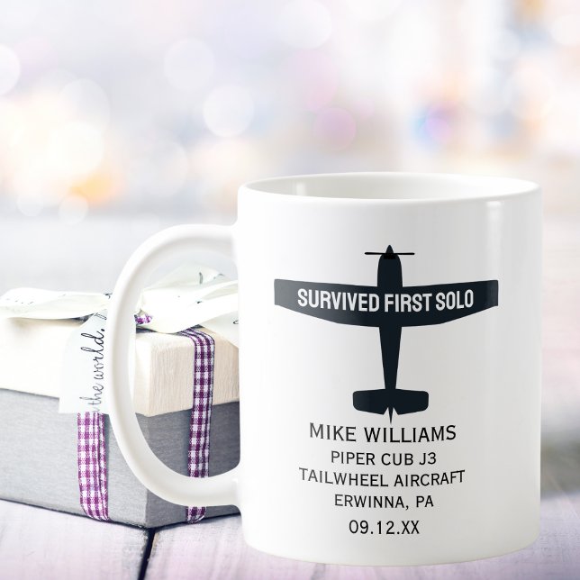 Student Pilot First Solo Aeroplane Custom Funny Coffee Mug (Creator Uploaded)