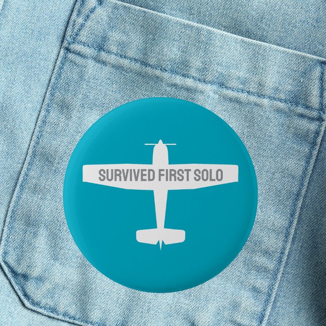 Student Pilot First Solo Aeroplane Funny Aviation 6 Cm Round Badge (Creator Uploaded)