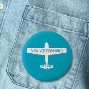 Student Pilot First Solo Aeroplane Funny Aviation 6 Cm Round Badge
