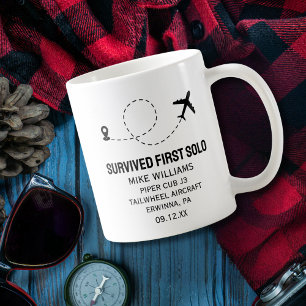 Student Pilot First Solo Aeroplane Funny Custom Coffee Mug