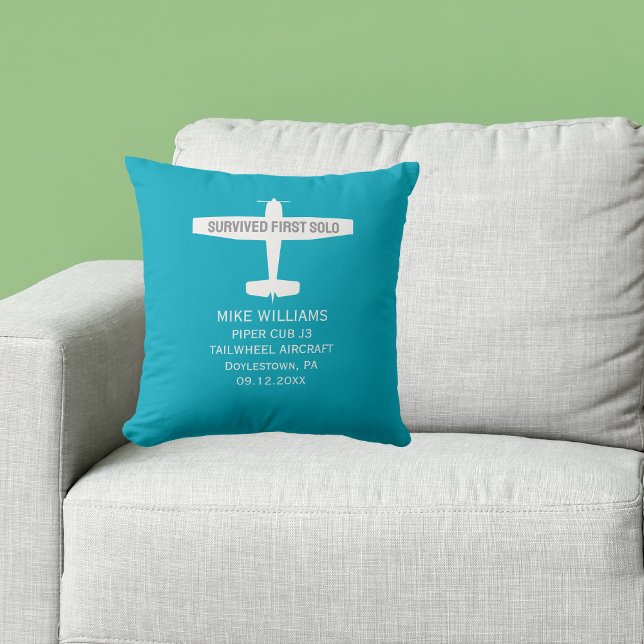 Student Pilot First Solo Aeroplane Funny Custom Cushion (Creator Uploaded)