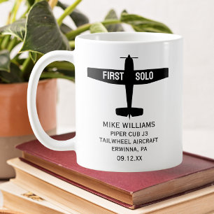 Student Pilot First Solo Aeroplane Personalised Coffee Mug