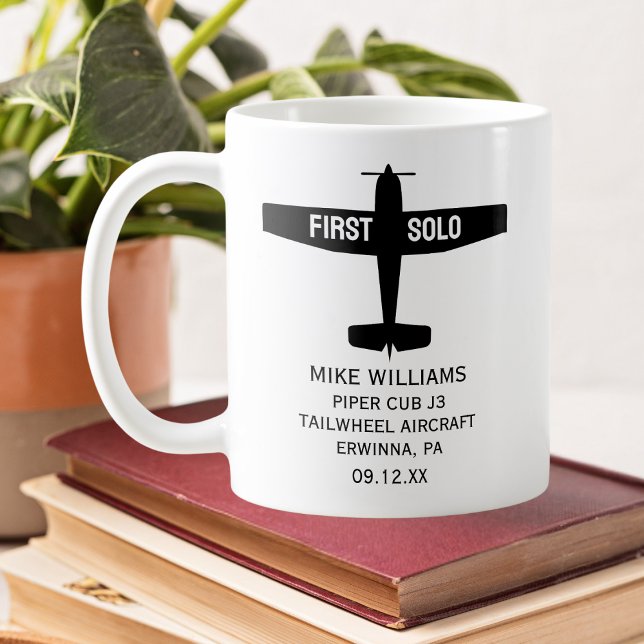 Student Pilot First Solo Aeroplane Personalised Coffee Mug (Creator Uploaded)