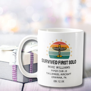 Student Pilot First Solo Aeroplane Personalised Coffee Mug