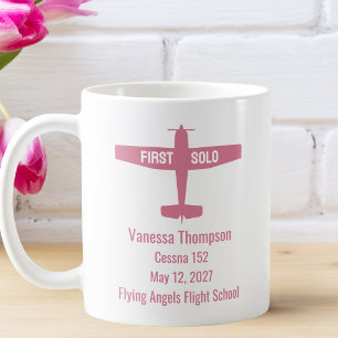 Student Pilot First Solo Aeroplane Personalised fu Coffee Mug
