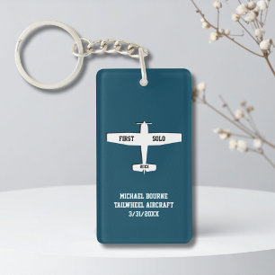 Student Pilot First Solo Aeroplane Photo Custom Key Ring