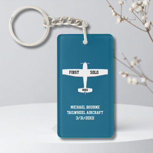 Student Pilot First Solo Airplane Photo Custom Key Ring