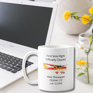 Student Pilot First Solo Cessna Photo Personalised Coffee Mug
