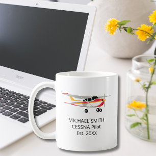 Student Pilot First Solo Cessna Photo Personalised Coffee Mug
