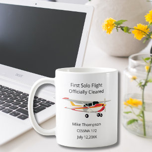 Student Pilot First Solo Cessna Photo Personalised Coffee Mug