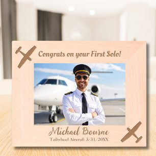 Student Pilot First Solo Flight Graduation Custom Etched Frames