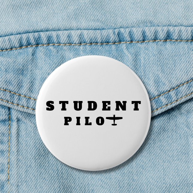 Student Pilot Simple Aeroplane Aviation custom  6 Cm Round Badge (Creator Uploaded)