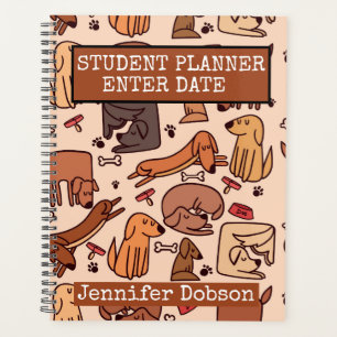 Student Planner with colourful cartoon dogs