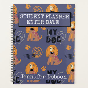 Student Planner with colourful cartoon dogs