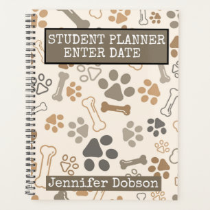 Student Planner with dog bones & paws