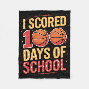 Student Sketll I Scored 100 Days Of School Fleece Blanket
