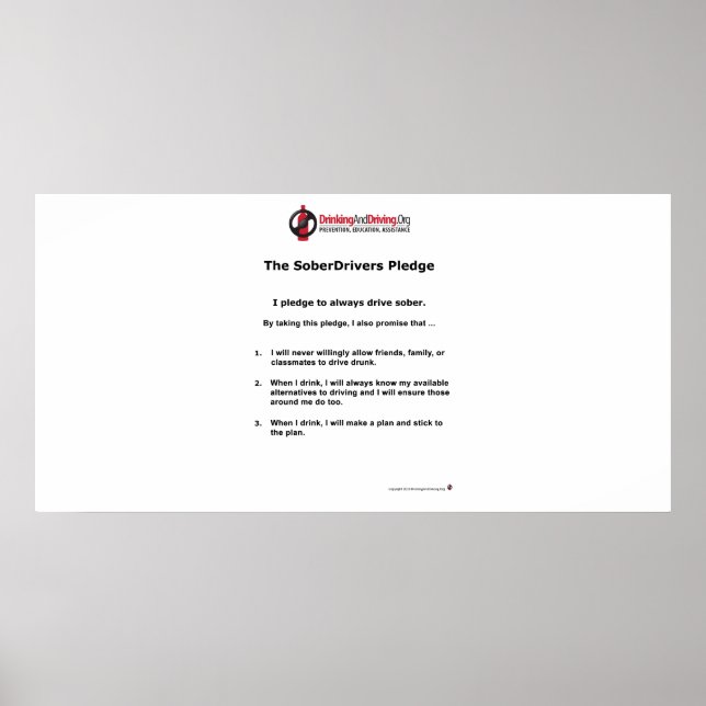 Student SoberDrivers Pledge Poster (Front)