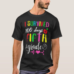 Student Survived 100th Day Of 5th Grade 100 Days O T-Shirt