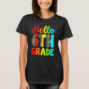 Student Teacher Hello 6th Grade Leopard Back To Sc T-Shirt