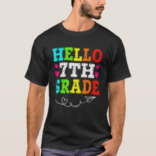 Student Teacher Hello 7th Grade Back To School Fir T-Shirt