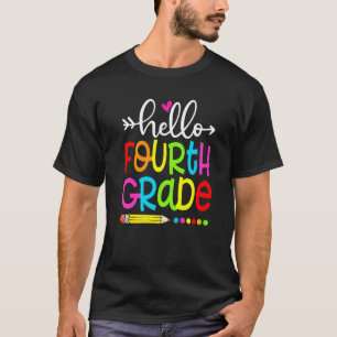 Student Teacher Hello Fourth Grade Back To School T-Shirt