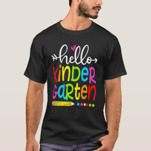 Student Teacher Hello Kindergarten Back To School T-Shirt