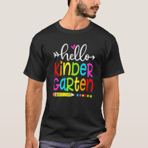 Student Teacher Hello Kindergarten Back To School T-Shirt