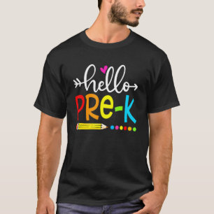 Student Teacher Hello Pre K Back To School T-Shirt