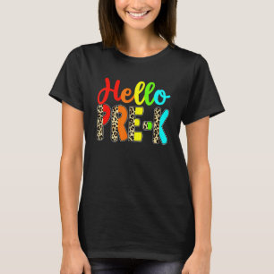 Student Teacher Hello Pre K Leopard Back To School T-Shirt