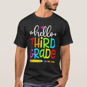 Student Teacher Hello Third Grade Back To School T-Shirt