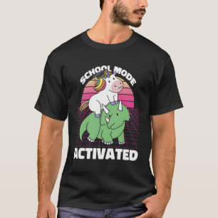 Student Unicorn Triceratops Dino Back To School T-Shirt