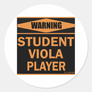 Student Viola Player Classic Round Sticker