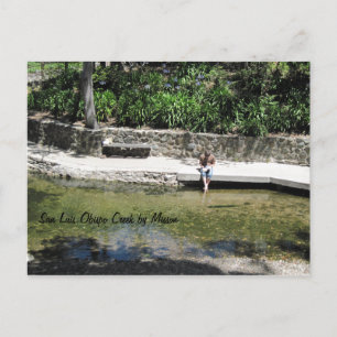 Student with Feet in Creek near Mission Postcard