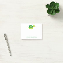 Students' Cute Green Turtle Notepad