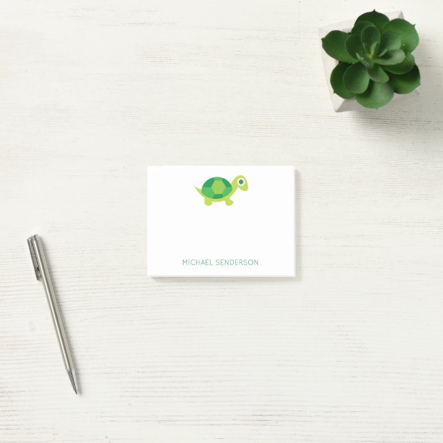 Students' Cute Green Turtle Notepad  (Office)