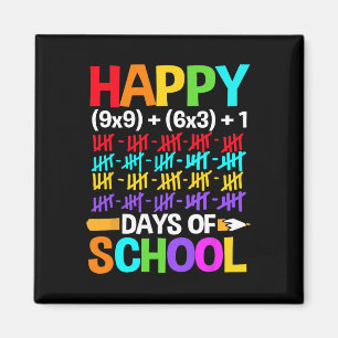 Students Happy 100 Days Of School  Magnet