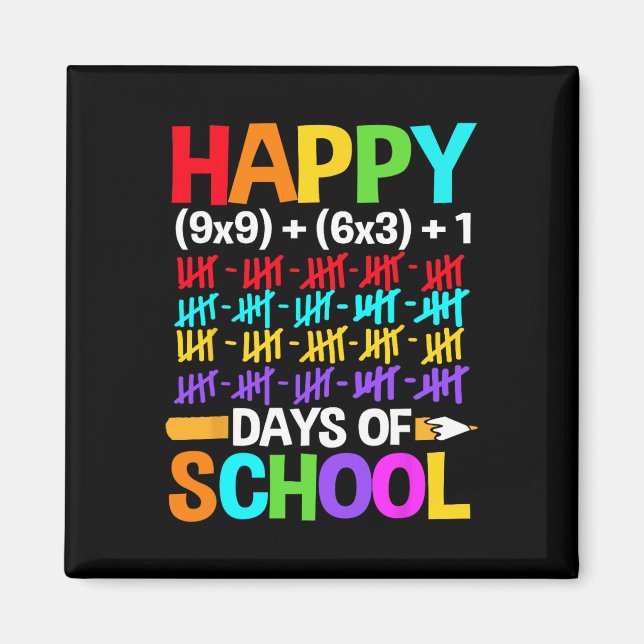 Students Happy 100 Days Of School  Magnet (Front)