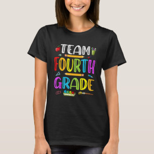 Students Kids Teacher Team Fourth Grade Cute Squad T-Shirt
