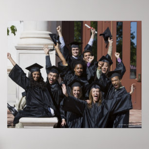 Students on graduation day poster