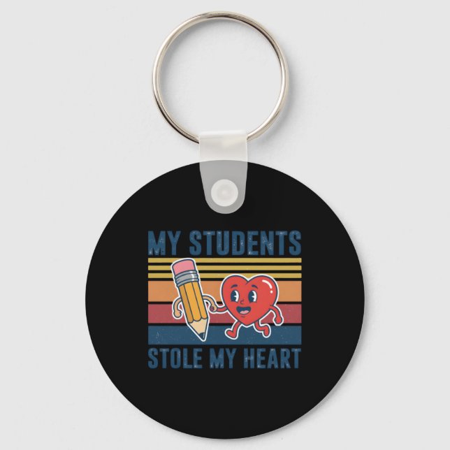 Students Stole Heart Teacher Appreciation Gift Key Ring (Front)