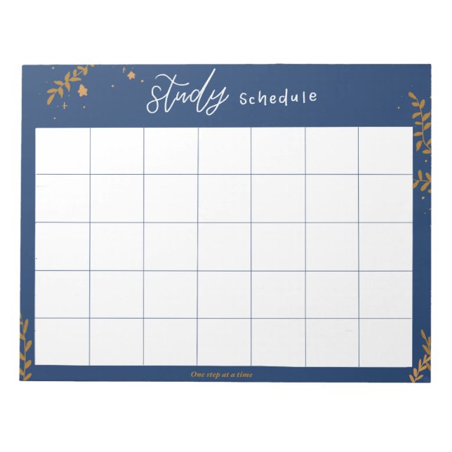 Students Study Schedule Notepad (Front)