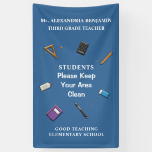 Students Teacher Back to School Clean Personalise  Banner