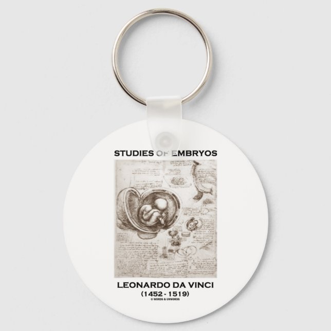 Studies Of Embryos (Leonardo da Vinci) Key Ring (Front)