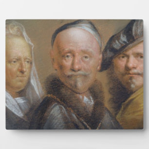 Studies of Five Heads after Rembrandt (pastel on c Plaque