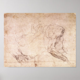 Studies of hands and an arm poster