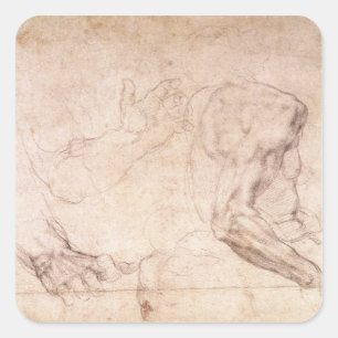 Studies of hands and an arm square sticker
