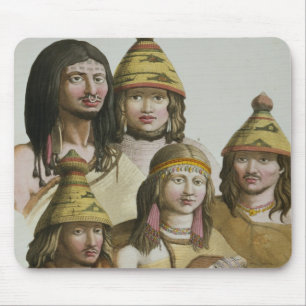 Studies of native Americans (colour litho) Mouse Mat