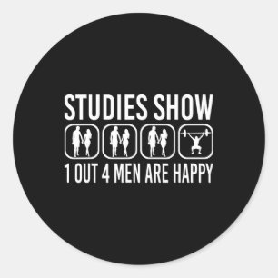 Studies Show Power Lifting Fitness Gym Bodybuildin Classic Round Sticker